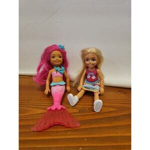 Lot Of 2 Mattel Barbie Dreamtopia: Chelsea Mermaid And Club Doll (Dolls Only)